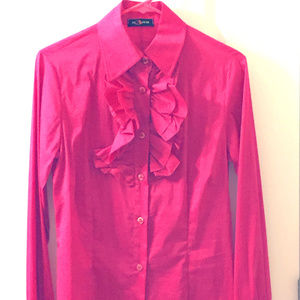 New Pink Italian Ruffles Blouse